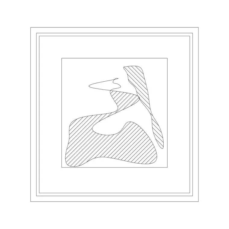 Abstract Art Frame 6 DWG CAD block thumbnail — accessories drawing