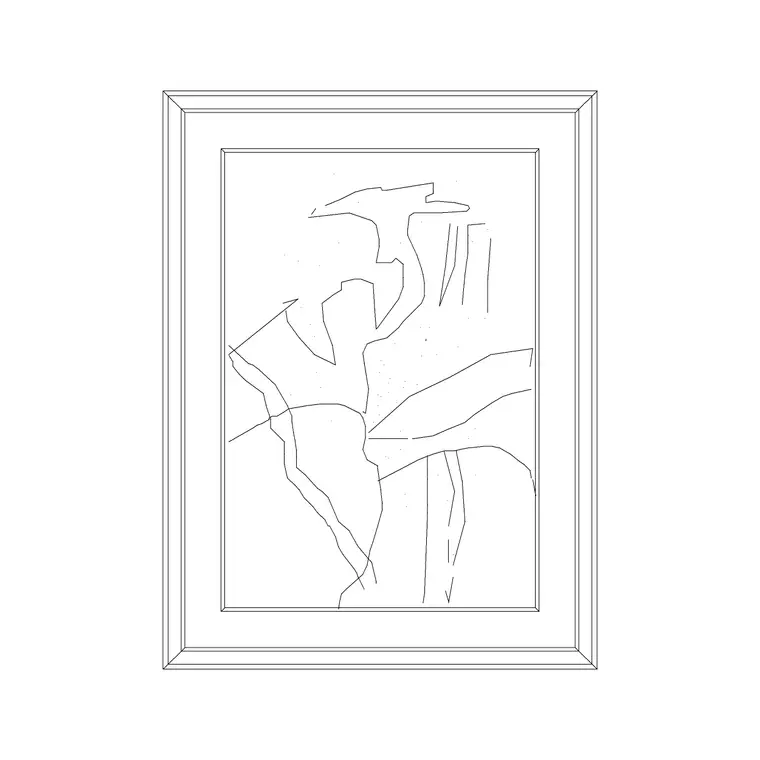 Abstract Art Frame DWG CAD block thumbnail — accessories drawing