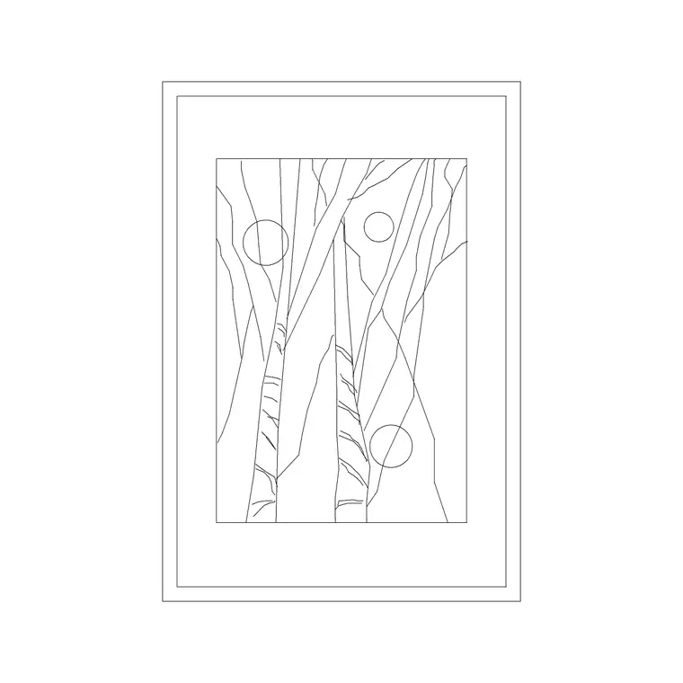 Abstract Frame DWG CAD block thumbnail — accessories drawing
