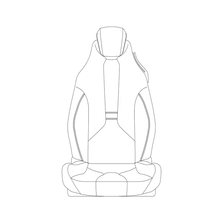 Armchair BMW I8 Front DWG CAD block thumbnail — furniture drawing