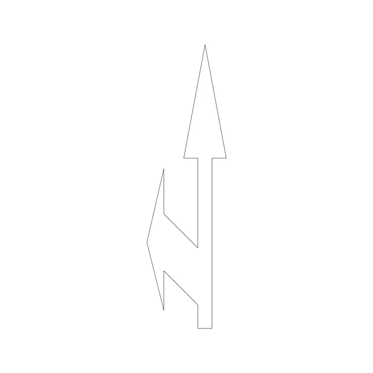 Arrow Right Straight DWG CAD block thumbnail — building symbols drawing