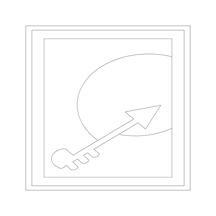 Arrow With Frame DWG CAD block thumbnail — accessories drawing