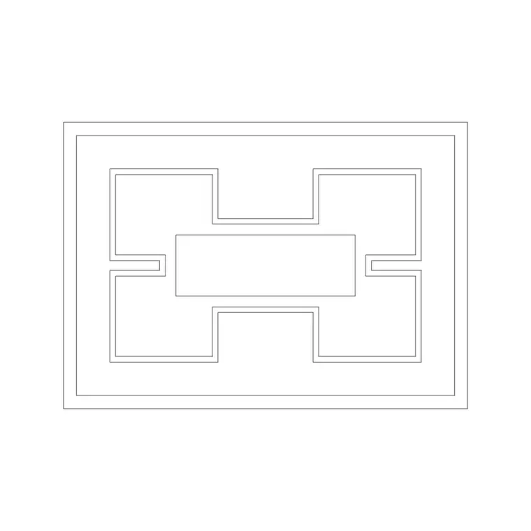 Art Frame 5 CAD block DWG — plan and elevation view
