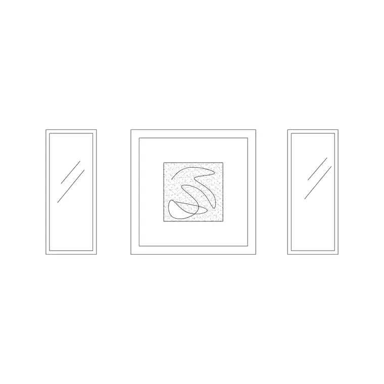 Art Frame 7 CAD block DWG — plan and elevation view