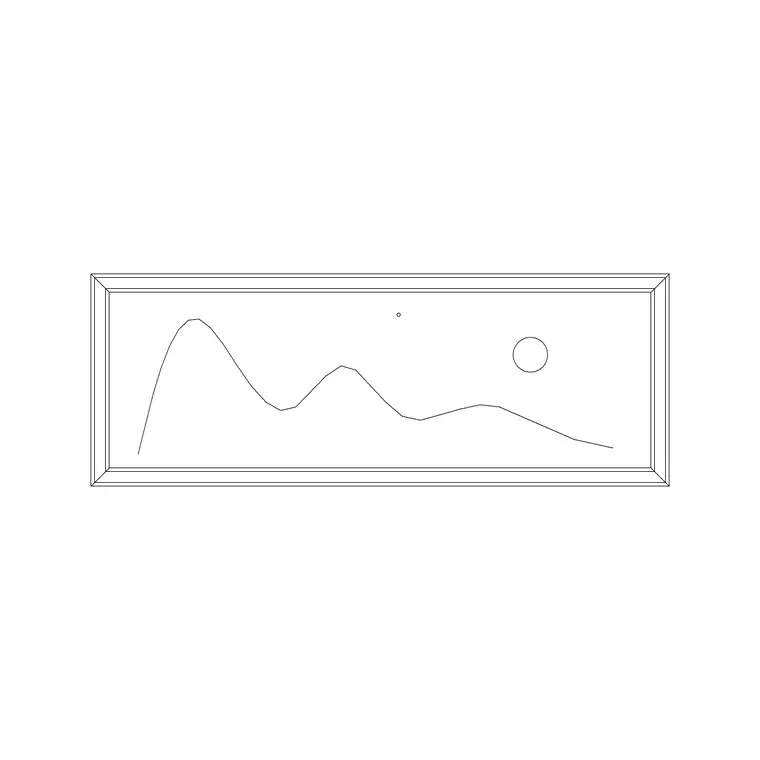 Artistic Frame CAD block DWG — plan and elevation view