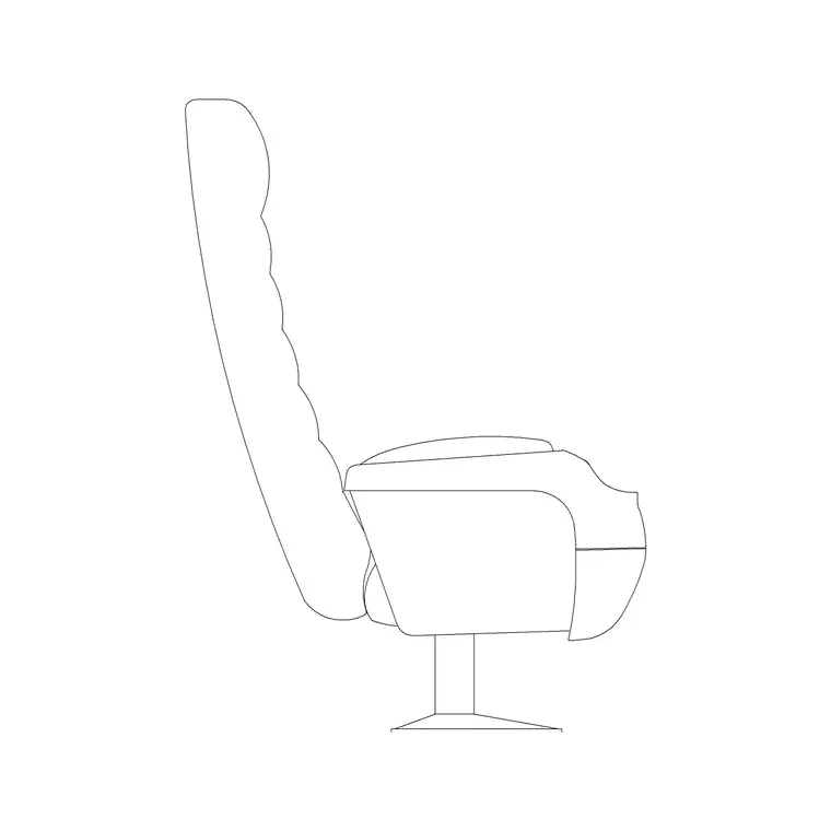 Audi Sofa Seat Single Side Ele Open DWG CAD block thumbnail — furniture drawing