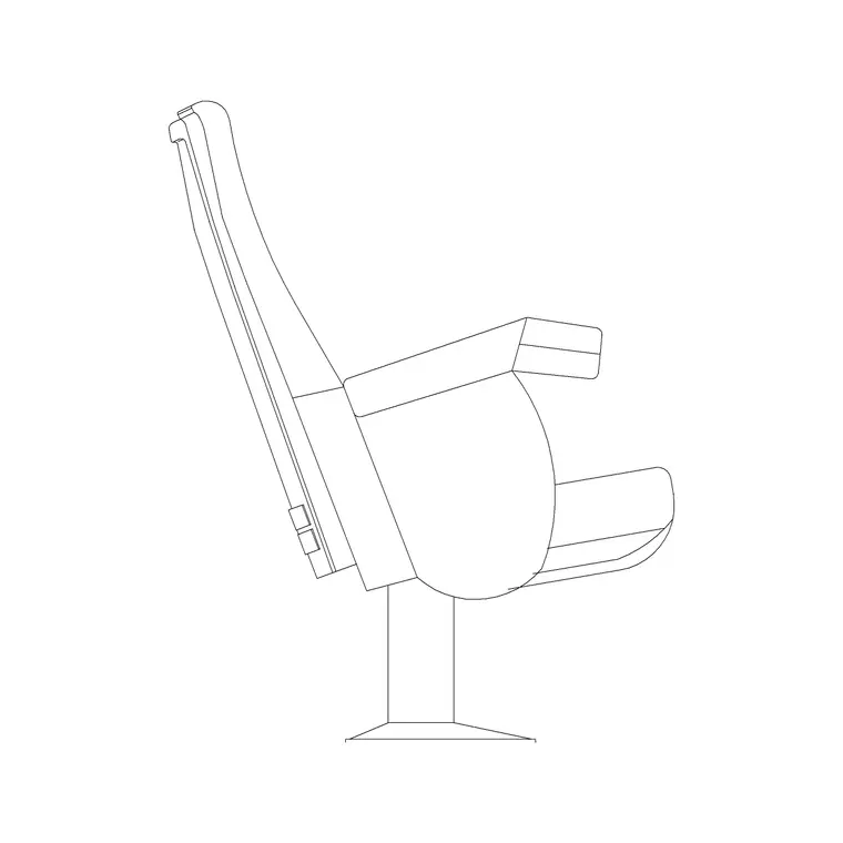 Audi Sofa Seat Sngle Side Ele Open Type B DWG CAD block thumbnail — furniture drawing