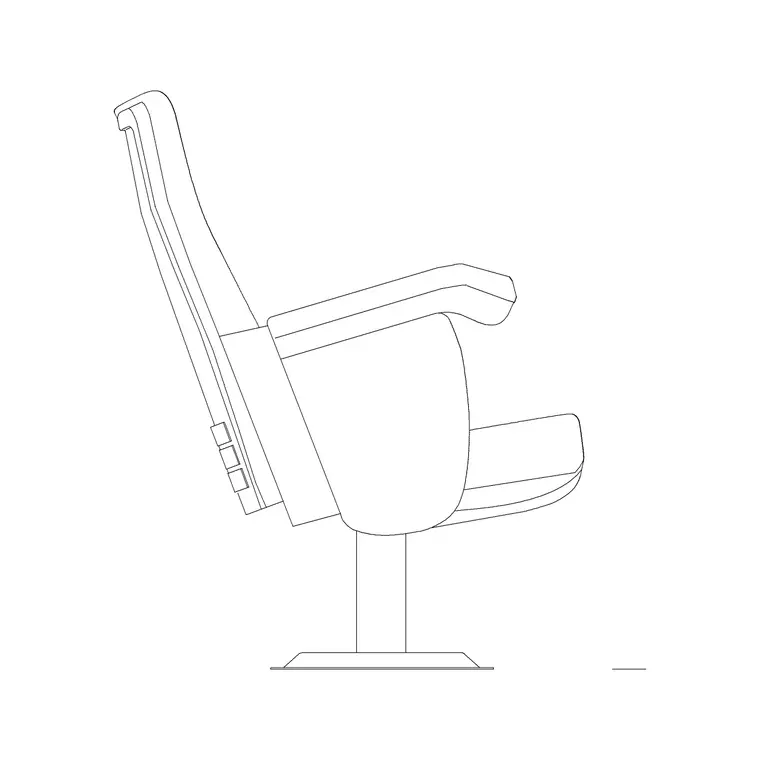 Audi Sofa Seat Sngle Side Ele Open DWG CAD block thumbnail — furniture drawing
