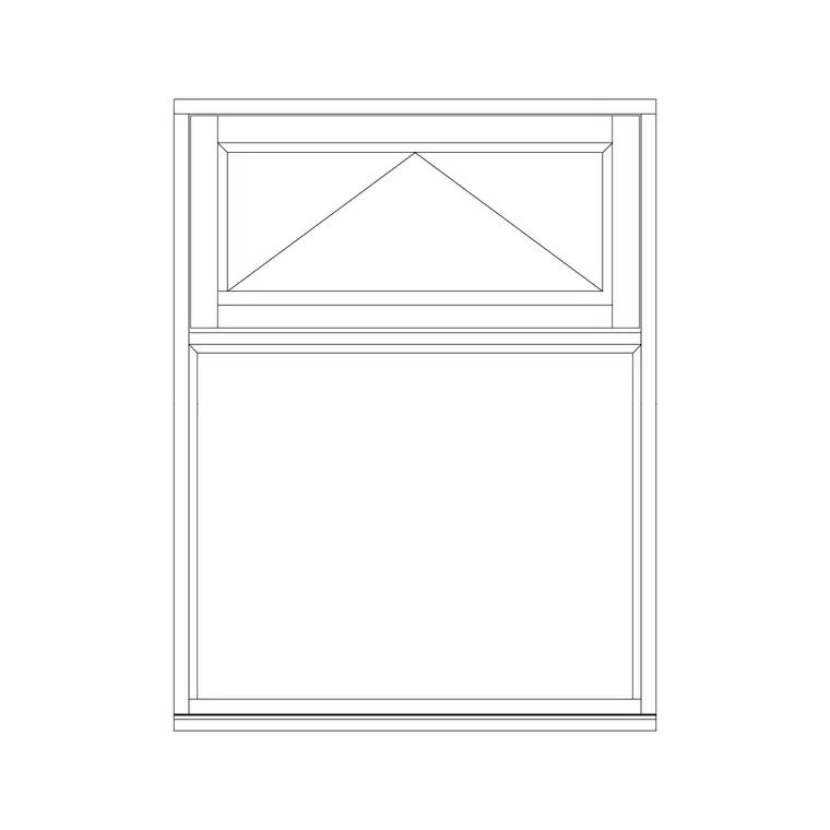 Awing Window CAD block DWG — plan and elevation view