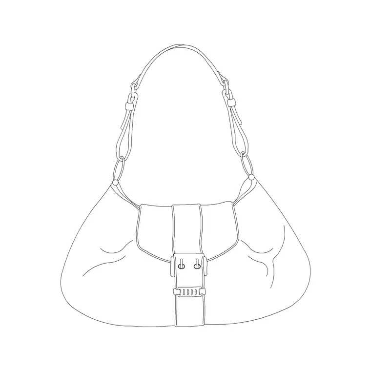 Baguette Bag 2 DWG CAD block thumbnail — accessories drawing
