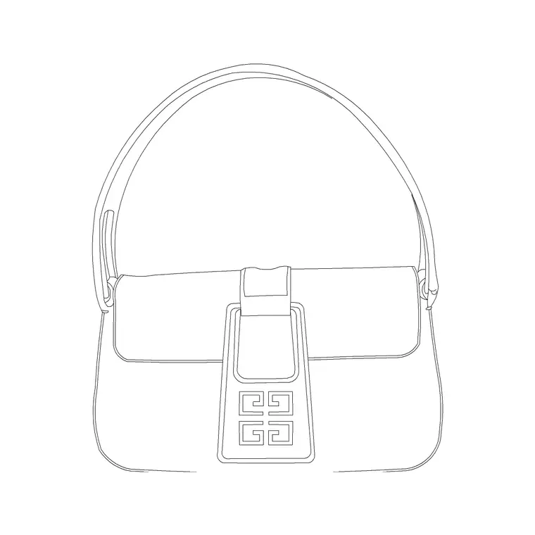 Baguette Bag 3 DWG CAD block thumbnail — accessories drawing