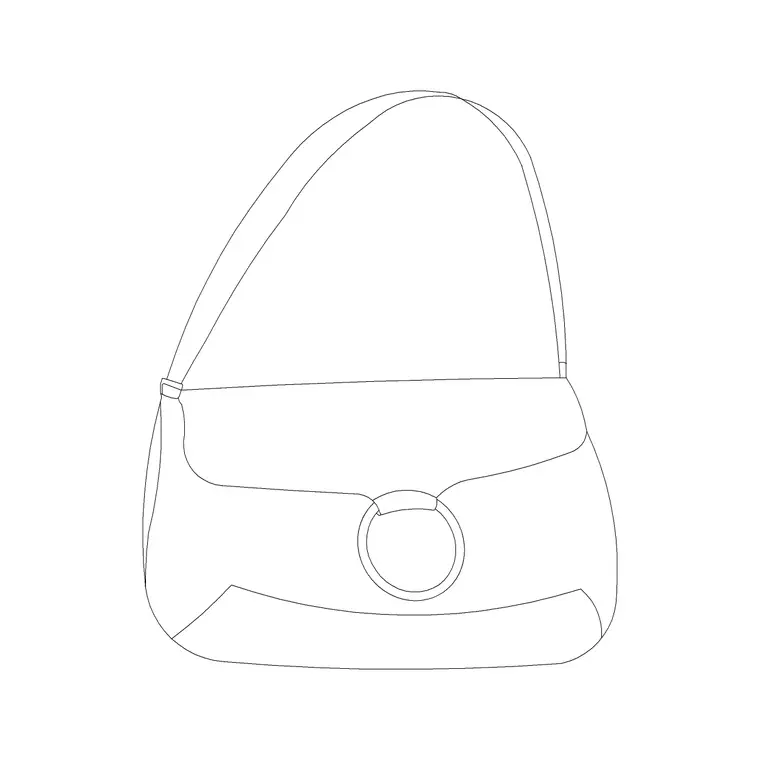 Baguette Bag DWG CAD block thumbnail — accessories drawing
