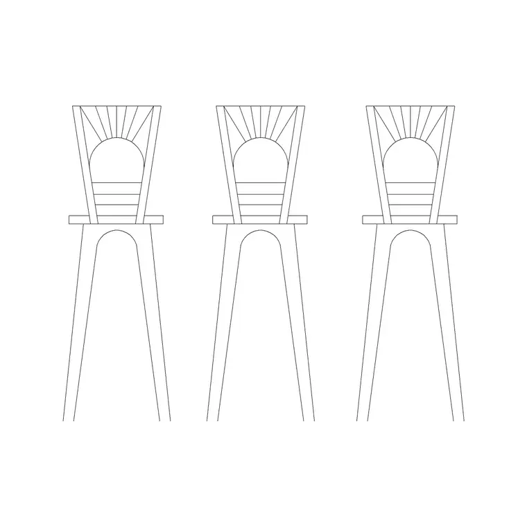 Bar Stool Elevation DWG CAD block thumbnail — furniture drawing