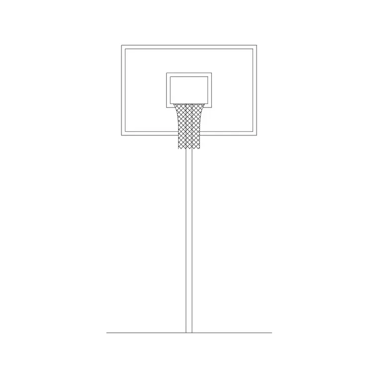 Basketball Hoop 1 DWG CAD block thumbnail — fitness & sports drawing