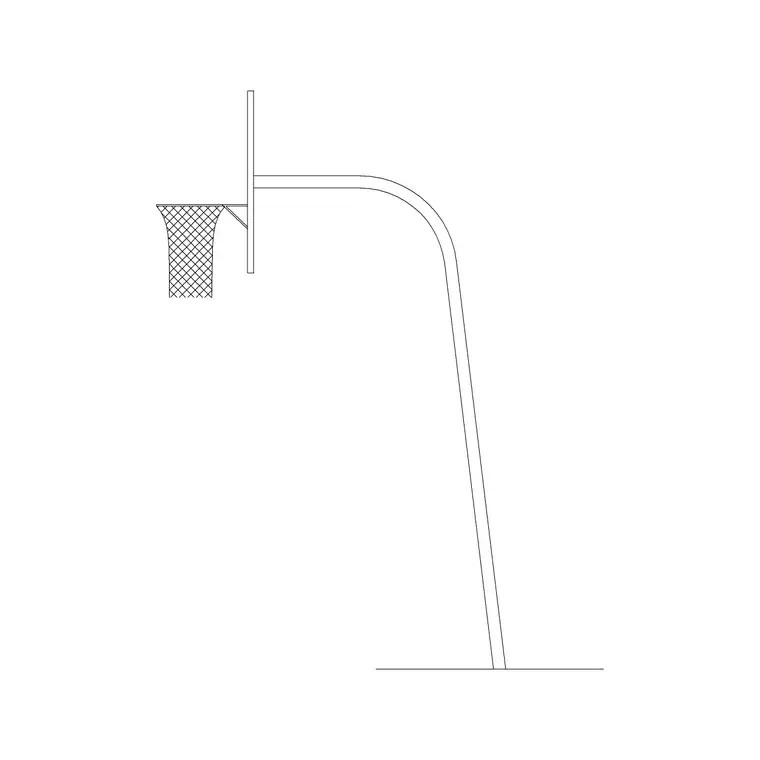 Basketball Hoop 2 DWG CAD block thumbnail — fitness & sports drawing