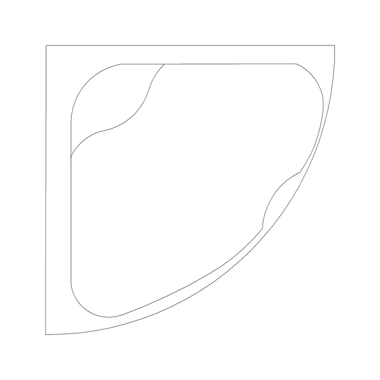 Bath Corner Wall B DWG CAD block thumbnail — bathroom drawing
