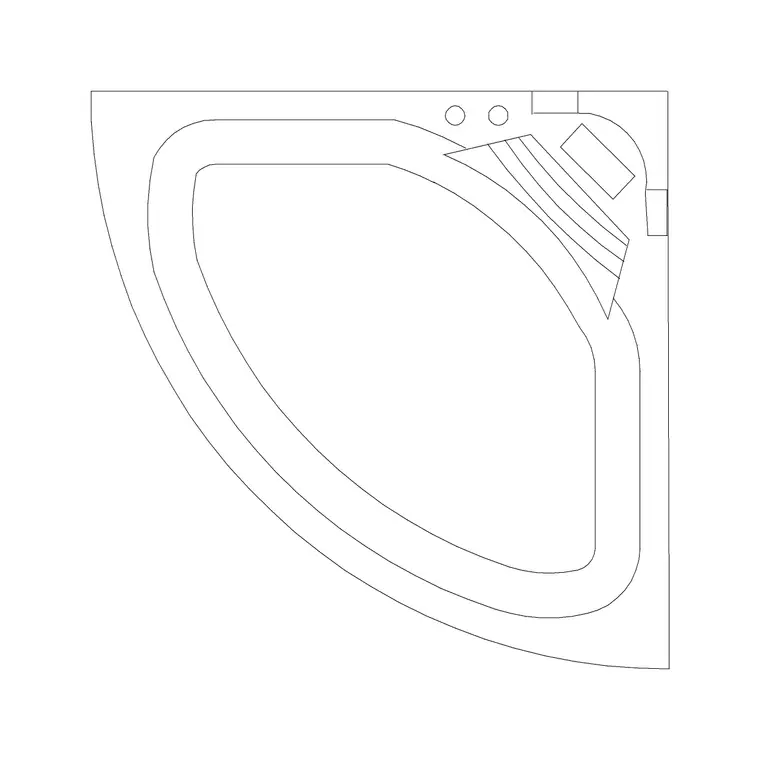 Bath Corner Wall Type C DWG CAD block thumbnail — bathroom drawing