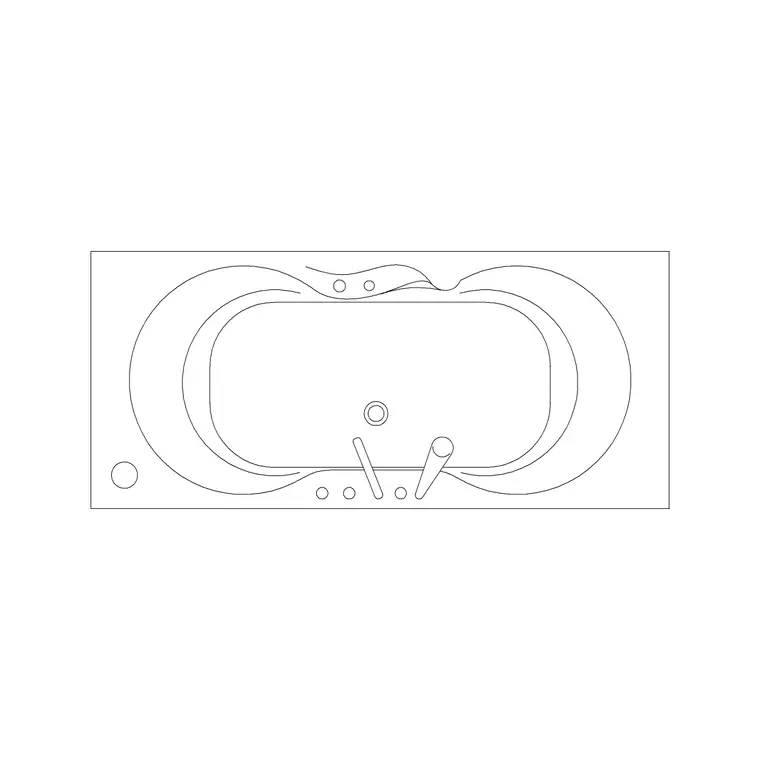 Bath Double Circular CAD block DWG — plan view