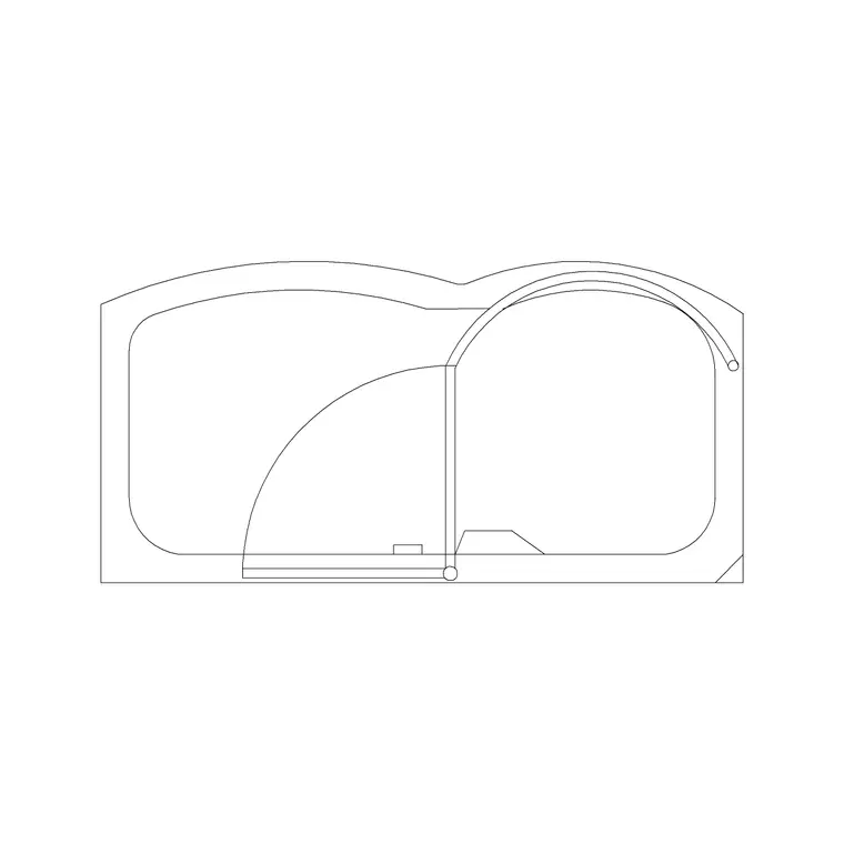 Bath Double Round DWG CAD block thumbnail — bathroom drawing