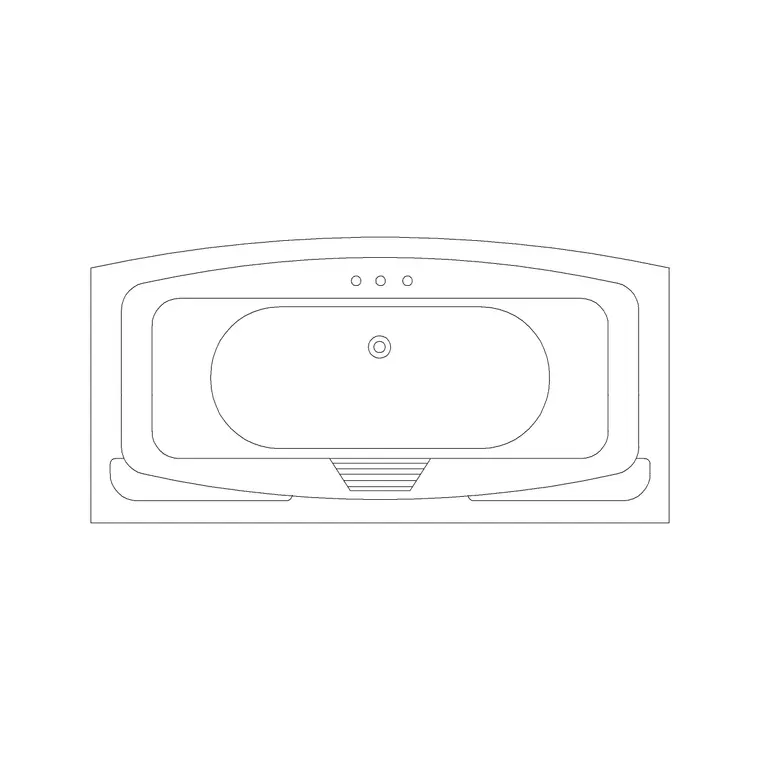 Bath Front Curve Side DWG CAD block thumbnail — bathroom drawing