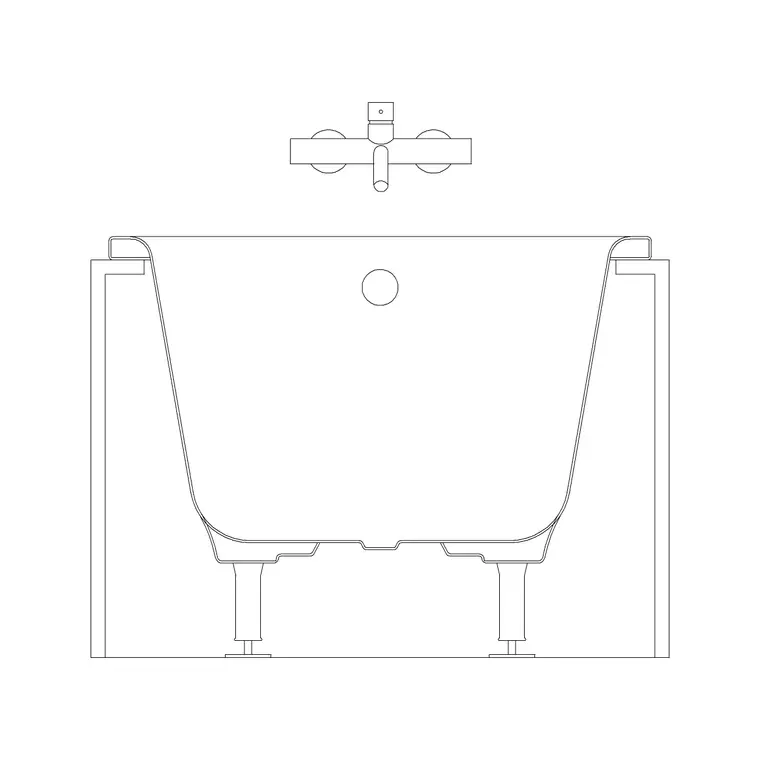 Bath Front Sec With Faucet DWG CAD block thumbnail — bathroom drawing