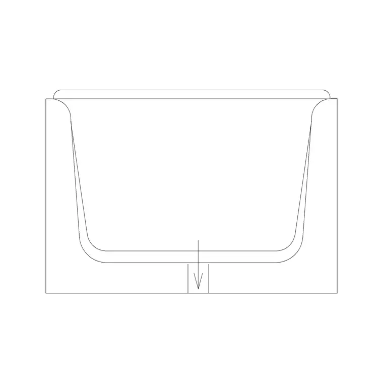 Bath Front Sec DWG CAD block thumbnail — bathroom drawing