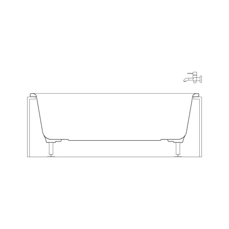 Bath Long Side Section With Faucet DWG CAD block thumbnail — bathroom drawing