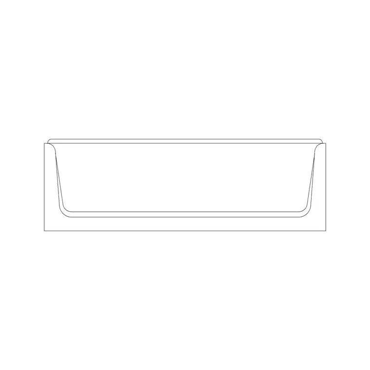 Bath Long Side Section CAD block DWG — elevation, side view and section view