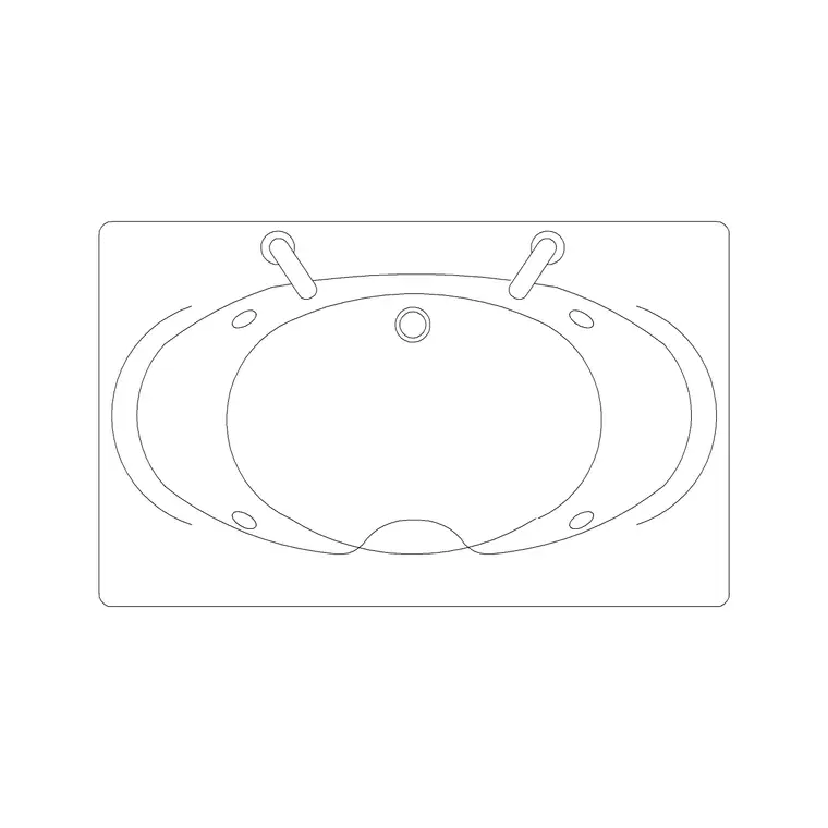 Bath Oval Shape CAD block DWG — plan view