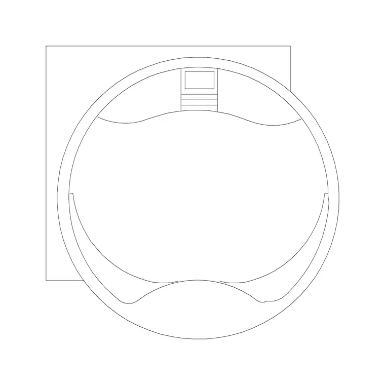 Bath Plan Circular DWG CAD block thumbnail — bathroom drawing