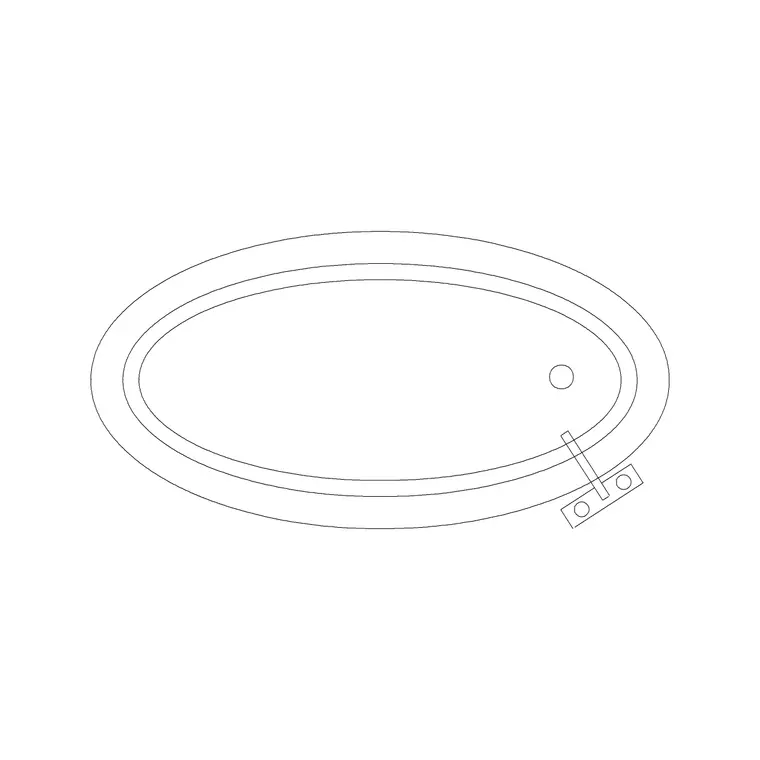 Bath Plan Oval DWG CAD block thumbnail — bathroom drawing