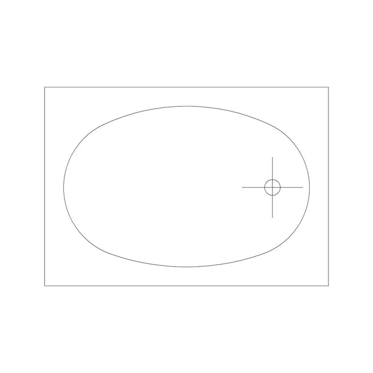 Bath Plan Rec And Oval DWG CAD block thumbnail — bathroom drawing