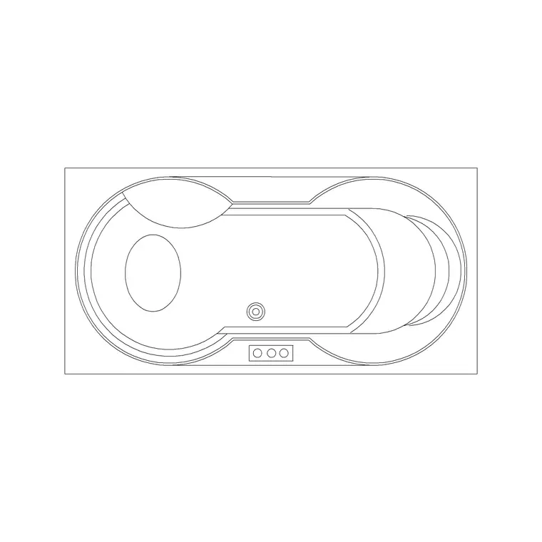 Bath Plan Rec And Round DWG CAD block thumbnail — bathroom drawing