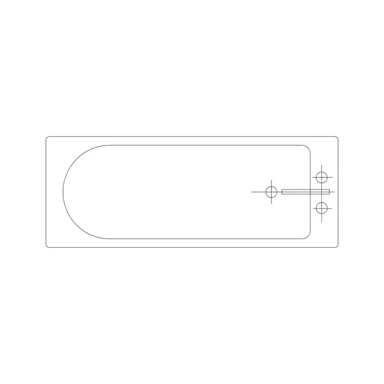 Bath Plan Rec With Long Faucet DWG CAD block thumbnail — bathroom drawing
