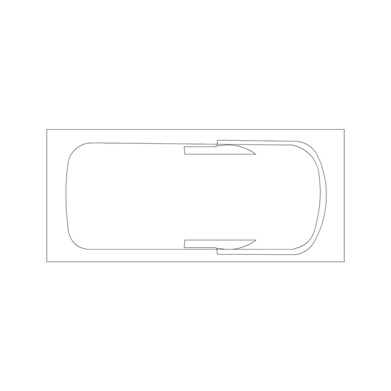 Bath Plan Rec Without Faucet DWG CAD block thumbnail — bathroom drawing
