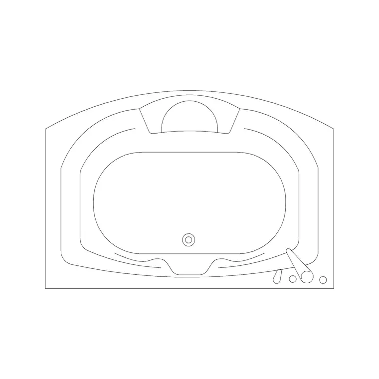 Bath Plan Round CAD block DWG — plan view