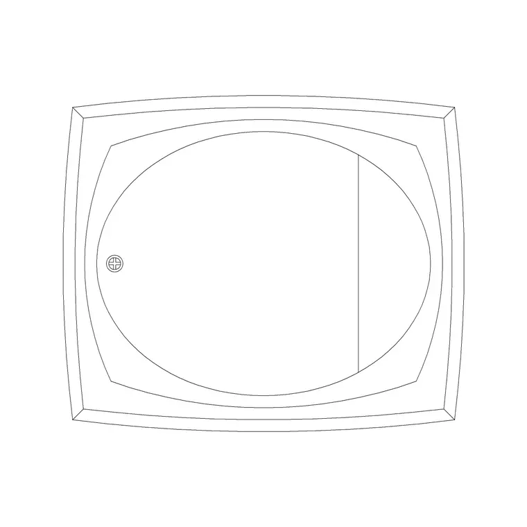 Bath Plan Square Type A DWG CAD block thumbnail — bathroom drawing