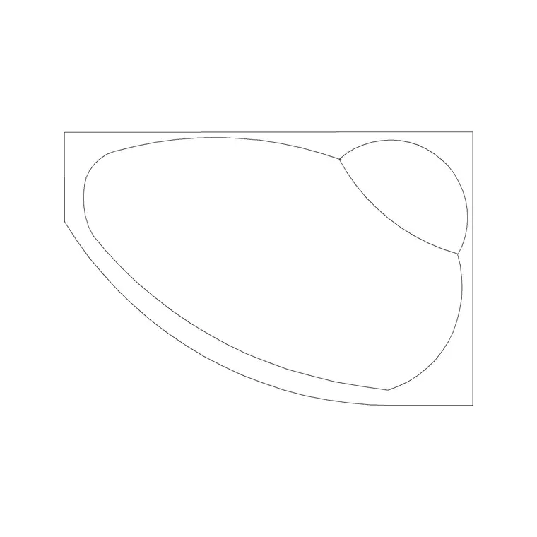 Bath Plan Triangular Oval Inside DWG CAD block thumbnail — bathroom drawing