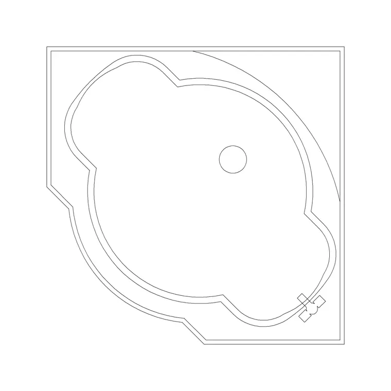 Bath Plan Triangular Type A DWG CAD block thumbnail — bathroom drawing