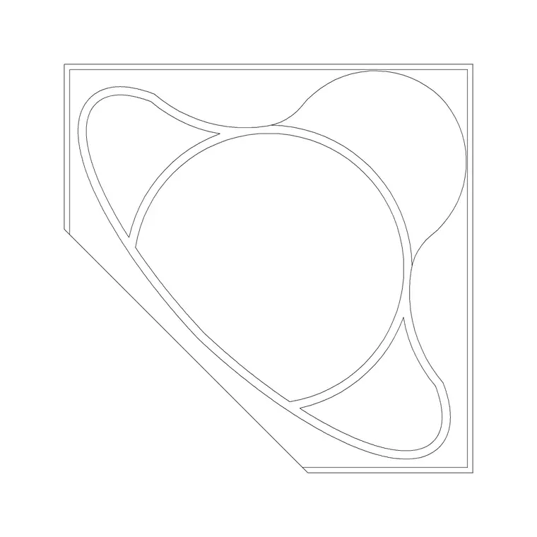 Bath Plan Triangular Without Faucet 1 DWG CAD block thumbnail — bathroom drawing