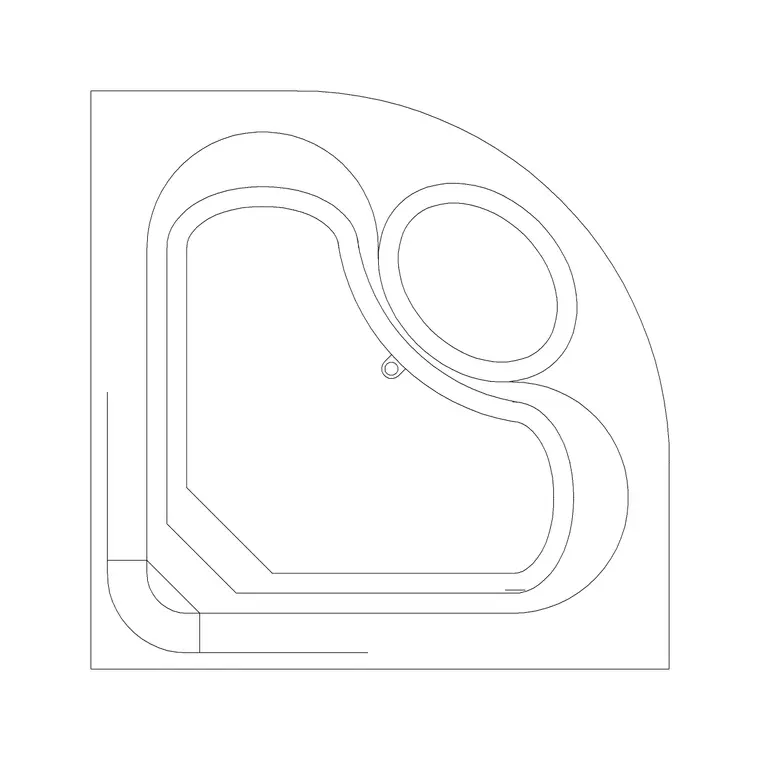 Bath Plan Triangular DWG CAD block thumbnail — bathroom drawing