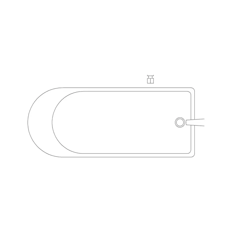 Bath Round Side DWG CAD block thumbnail — bathroom drawing