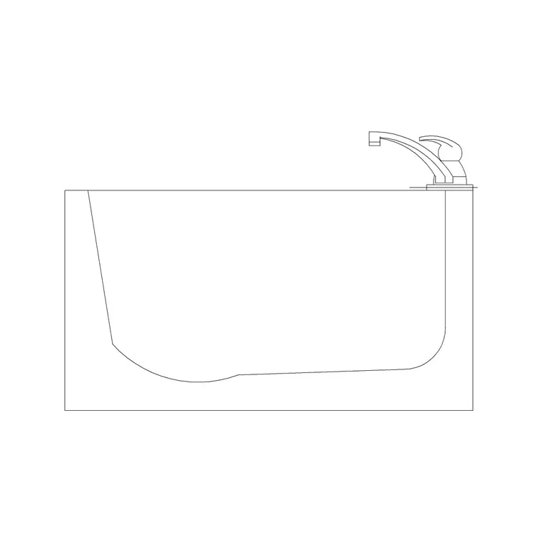 Bath Side Section DWG CAD block thumbnail — bathroom drawing