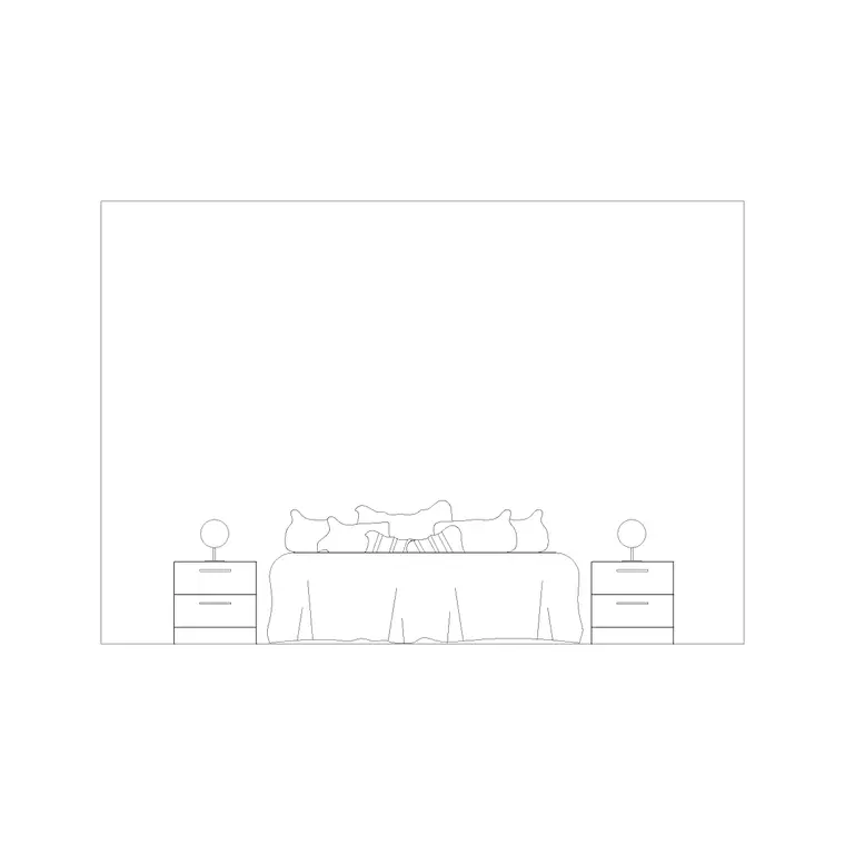 Bedroom Ele DWG CAD block thumbnail — bedroom drawing