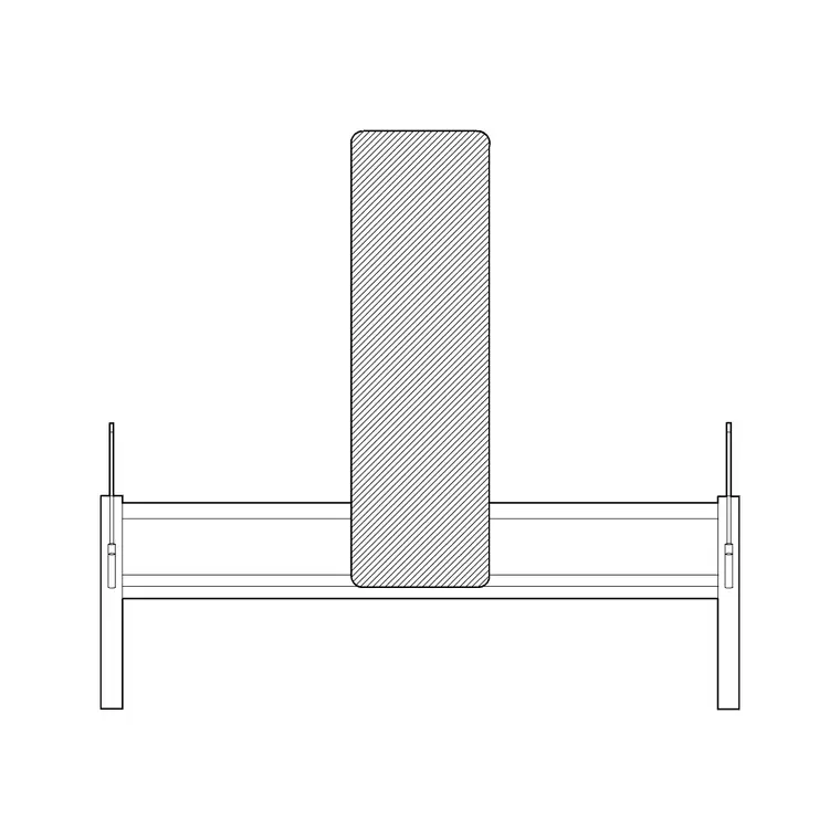 Bench DWG CAD block thumbnail — fitness & sports drawing