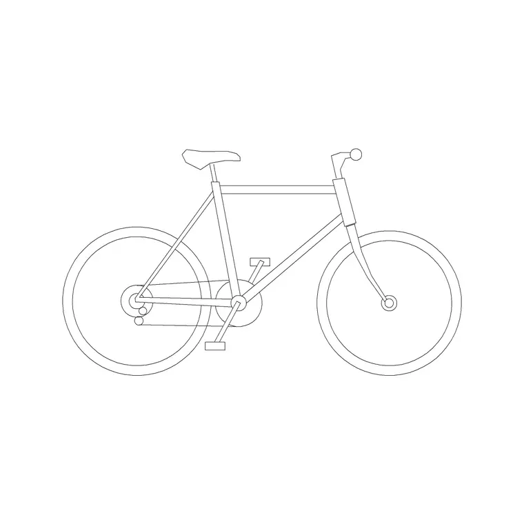 Bicycle Elevation DWG CAD block thumbnail — vehicles drawing