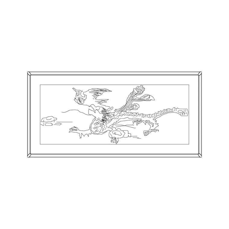 Big Landscape Picture Frame DWG CAD block thumbnail — accessories drawing