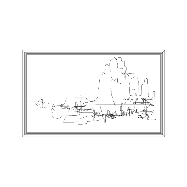 Big Mountain Frame DWG CAD block thumbnail — accessories drawing