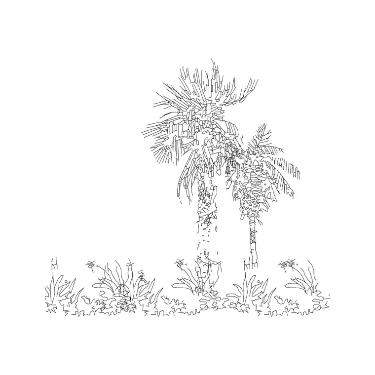 Big Tree Ele (1) DWG CAD block thumbnail — trees & plants drawing