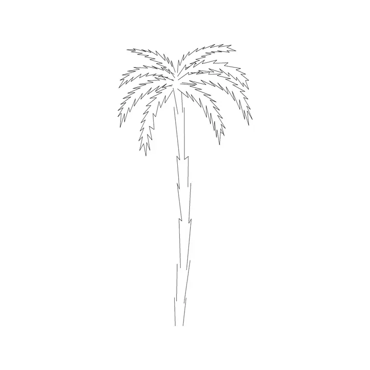 Big Tree Ele (11) DWG CAD block thumbnail — trees & plants drawing